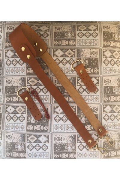 alfa tasarım atölyesi Λαβή τσάντας από γνήσιο δέρμα / με αξεσουάρ - Χρώμα Camel