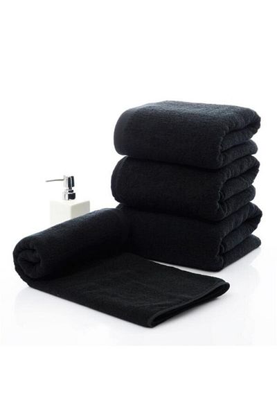 Gön Ev Tekstili Black Hand Towel 4 Pack 50X90 cm Soft and Colorfast 100% Cotton