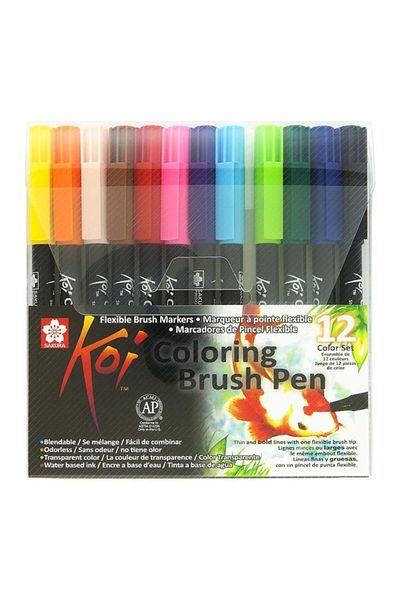 Sakura Koi Coloring Brush Pen Brush Tip Pen Set of 12