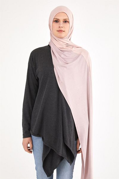 Differenza Two-Color Combed Cotton Shawl Lilac\powder