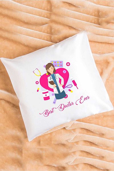 Hedizu Best Doctor Ever Women's Doctor Gift Pillow