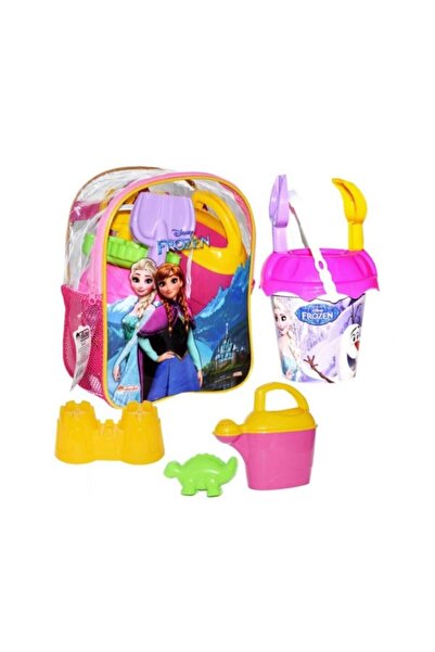 DEDE Frozen Resimli Sırt Çantalı Deniz Plaj Seti - Frozen Frizbi - Frozen Mas...