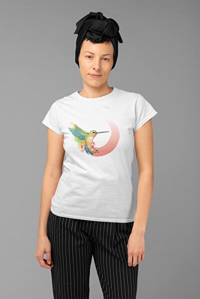 ErTaPassage Γυναικείο μπλουζάκι White Fly με τύπωμα - T1904261