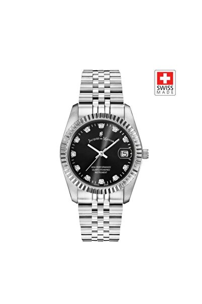 JACQUES DU MANOIR ساعة يد نسائية جاك دو مانوير نرو