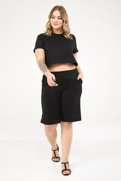 Seamoda Tricou negru de bază pentru femei