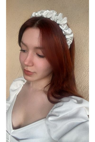 CSR AKSESUAR Coroană albă strălucitoare din satin