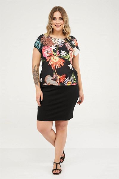 Seamoda Tricou scurt din in cu model