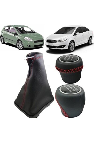 AutoAll Linea Kırmızı Deri Vites Topuzu Vites Körüğü Takım