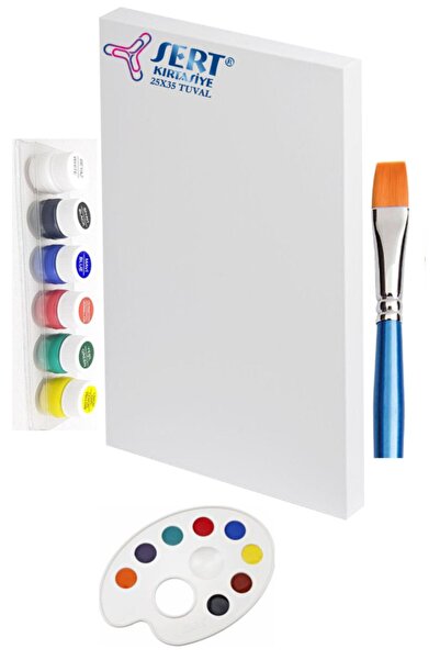 sert kırtasiye büro malzemeleri 4lü Boyama Seti 25x35 Tuval Arkadan Zımbalı