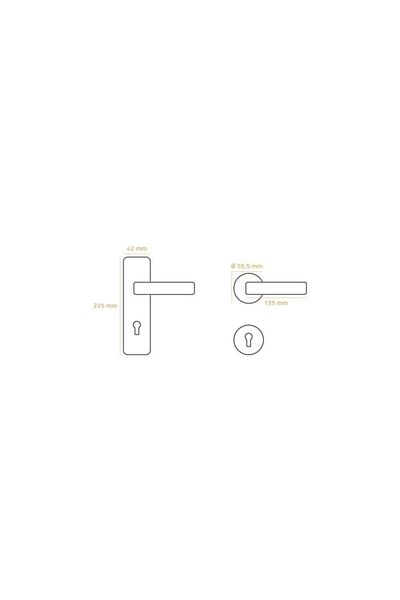 DOĞANLAR KAPI KOLLARI Doğanlar Chrome Anka Zamak Badge Room Door Handle (04 012 018012810)