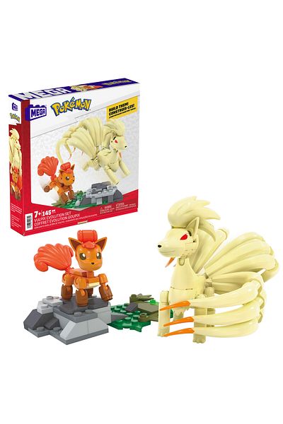 Pokemon مجموعة ألعاب بناء شخصيات الحركة، مجموعة Vulpix Evolution مع 145 قطعة وNinetales، 2 Characte قابلة للوضع