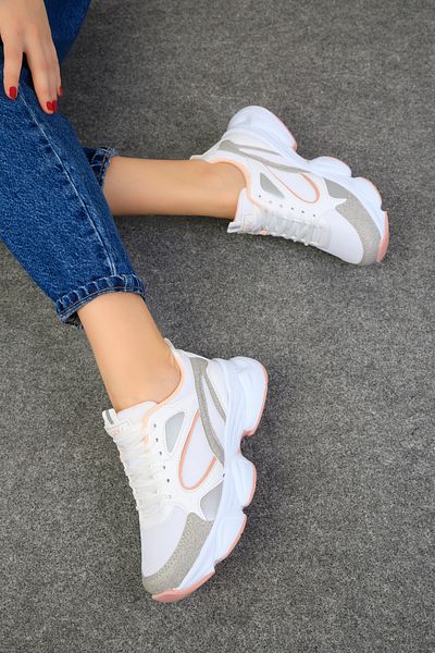 SOHO Grey-White-Powder Women's Sneakers 17226