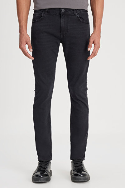 Lee Malone Skinny Fit Dar Kesim Düşük Bel Çok Dar Paça Siyah Erkek Esnek Jean...