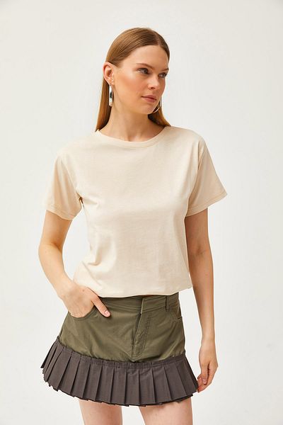 Olalook Dámské tričko Stone Crew Neck Basic TSH-19000774