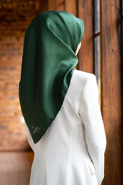 Vissona Γυναικείο μεταξωτό μαντήλι Twill Exclusive Emerald Green