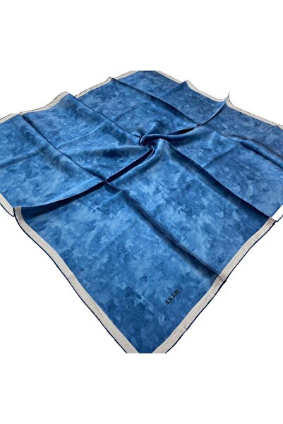 Aker Blue Satin Silk Scarf 7208701 -324
