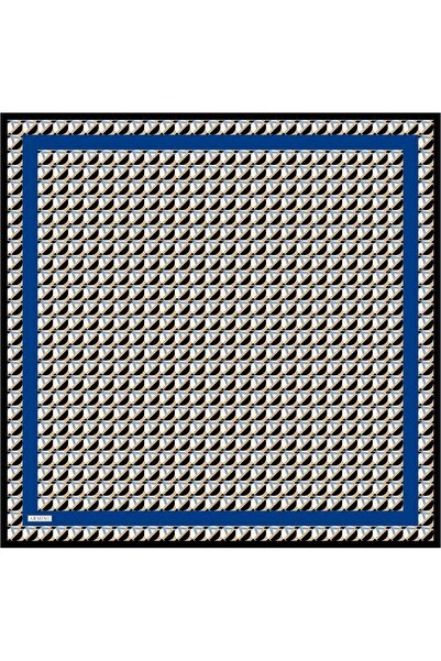 Armine Синя копринена шал с кремав десен на Saks 8903-37