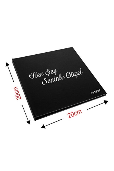 POLABOOK Beyaz Kalemli Her Şey Seninle Güzel Anı Defteri Ve Fotoğraf Albümü - Çıkartma Hediyeli
