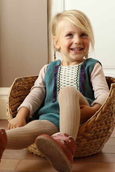 miniscule by ebrar Botanica Püsküllü Yün Kışlık Şık Tulum Doğumgünü Bayramlık Kız Bebek Çocuk Tasarım Hediye Mavi Ekose