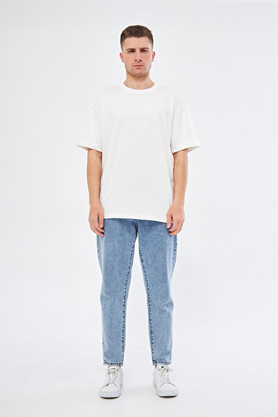 Basic Krem Beyaz Oversize Tişört