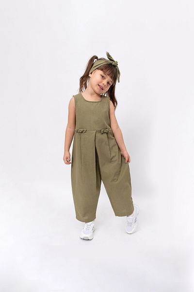 MODAMBEBEK Girl's Bow Detailed Bandana Jumpsuit