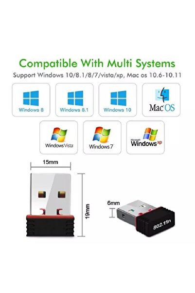 berdeser 2024 Yeni Usb Wifi Adaptörü 802.11n Anten 300 Mbps Usb