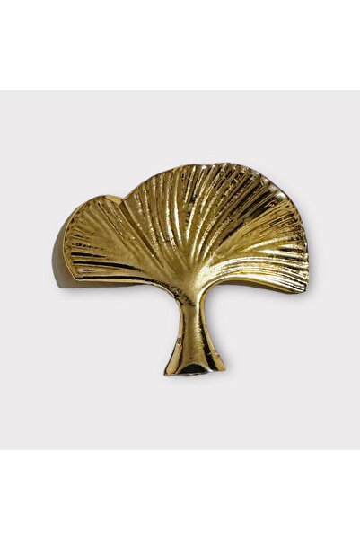 artistico decorative Gold Renk Ginko Model Metal Obje