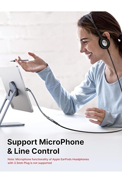 jsaux Usb-C Type-C To 3,5 mm Kulaklık Jack Hifi Adaptörü Aux Ses Dönüştürücü Kulaklık Kablosu CM0011