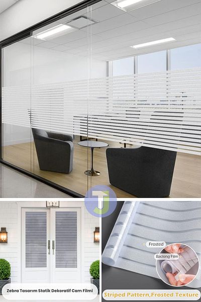 Technojet Film de acoperire din sticlă cu model matat static pentru cabină de duș folie de decorare pentru birou 45cmx100cm