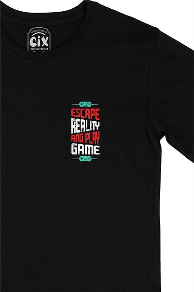 Cix Μαύρο μπλουζάκι Red Escape Reality με σχέδιο λογότυπου τσέπης