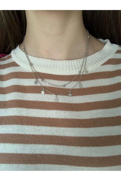 Köstebek Starry Beaded Double Chain Necklace