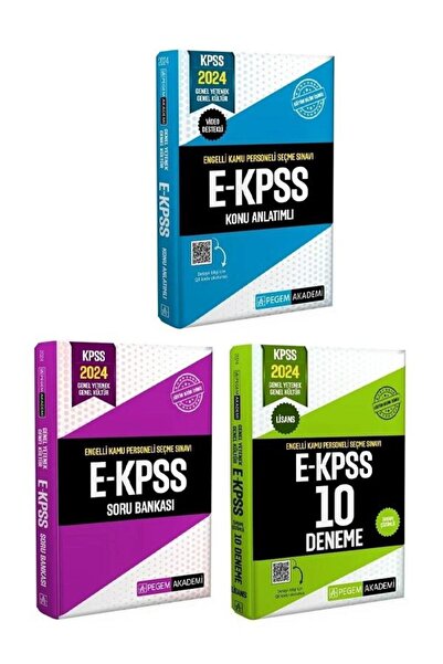 Pegem Akademi Yayıncılık 2024 EKPSS Konu + Soru + 10 Deneme 3 lü Set Pegem Ak...