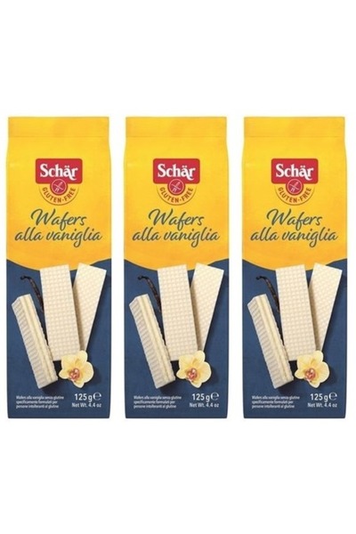 Schar Wafers alla vaniglia 125g Vanilyalı Gofret 3 Adet