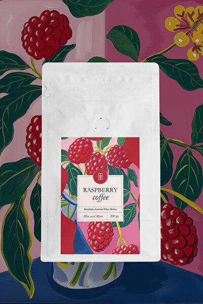 Mim and More Raspberry Coffee - Ahududu Aromalı Kahve Çekirdek Kahve, 200 gr