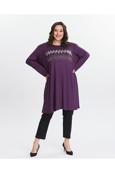 Seçkin Büyük Beden Women's plus size custom print tunic