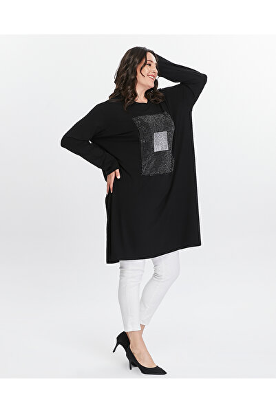 Seçkin Büyük Beden Women's plus size stone detail tunic