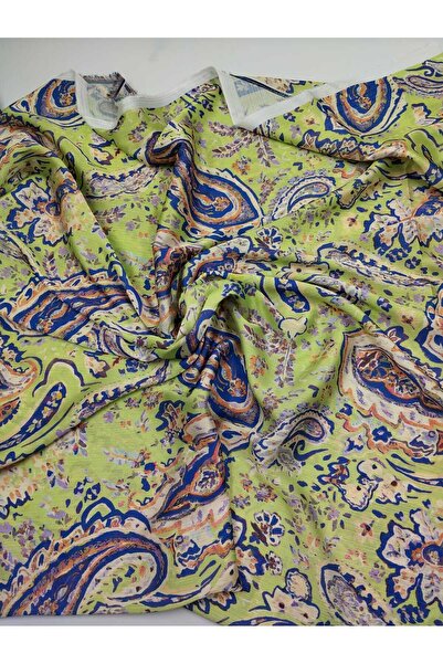 Bursa Kumaş Şal Desenli Saten Viskon Kumaş