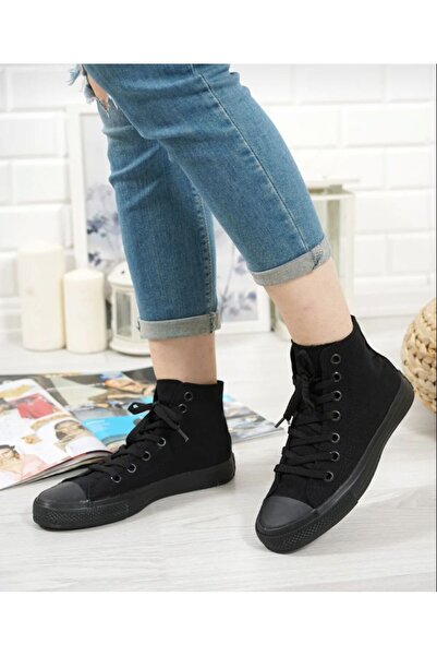 MİSSWEMODASHOES حذاء رياضي طويل من الكتان الفحمي للجنسين من Cnv