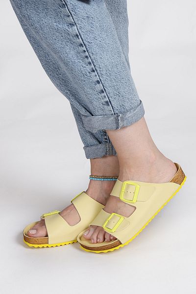 Jump Γυναικείες παντόφλες 50010 Double Bockle Yellow Daily