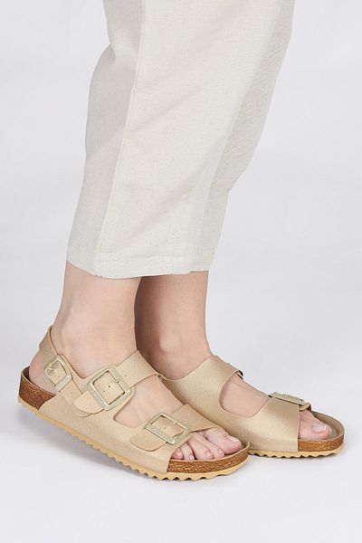 Jump 50011 Damen-Sandalen mit doppelter Schnalle in Goldfarbe