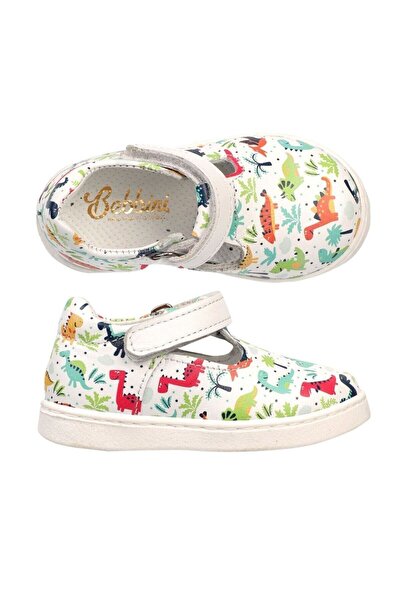 Bebbini أحذية أطفال من الجلد الطبيعي على شكل ديناصور T-Bar