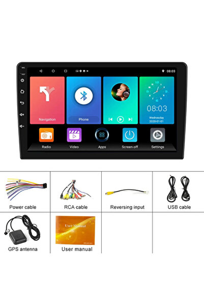 ClasKing Ck-1020 2/32gb Android Tek Din 10''inch Oto Araba Multimedya Teyp Car Play-usb-gps-wifi Kamera