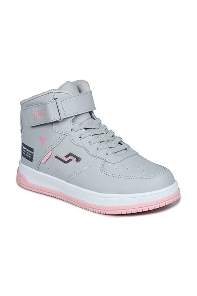 Jump 27835 Velcro High Top Gray - Pink Girl's Sneaker Casual Sneakers
