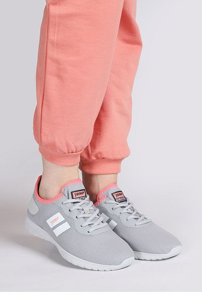 Jump 24853 Light Gray - Salmon Pink Women's Sneaker Casual Sneakers