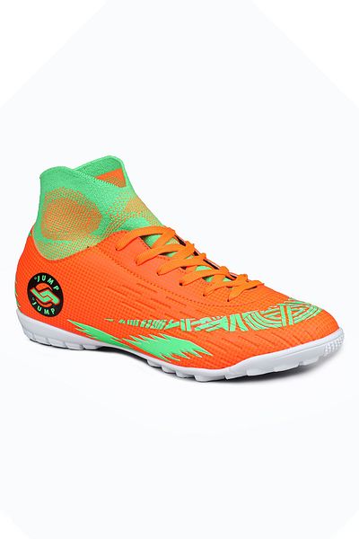 Jump 28366 Portocaliu - Verde Pantofi de fotbal Astroturf cu șosete
