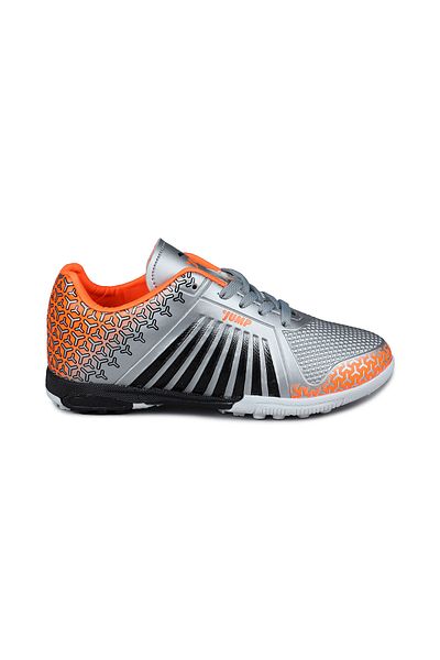 Jump 28378 Ασημί Χρώμα - Μαύρα Unisex Παιδικά Παπούτσια ποδοσφαίρου με τεχνητό χλοοτάπητα