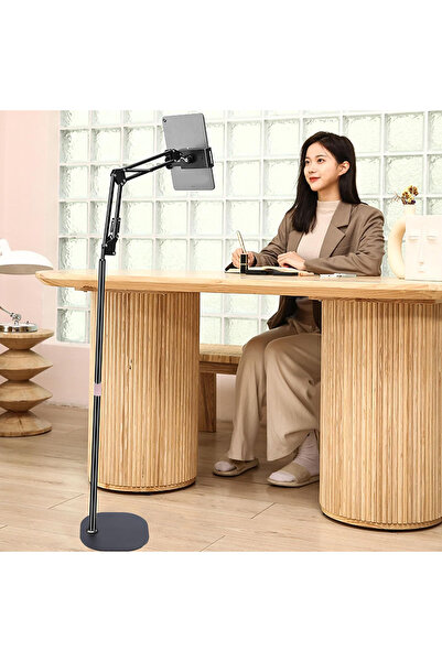 Coverzone iPad Uyumlu Tablet Tutucu Ayarlanabilir Zemin Tablet Standı Geniş U...