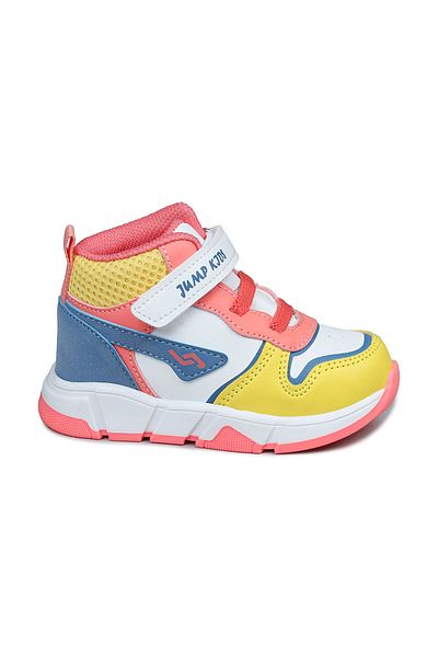 Jump 27824 Velcro High Top White - Blue Girl's Sneaker Casual Sneakers