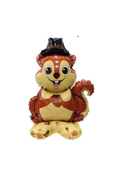 Chuva Foil Balloon 63,50-39 Cm Footed Squirrel with Hat
