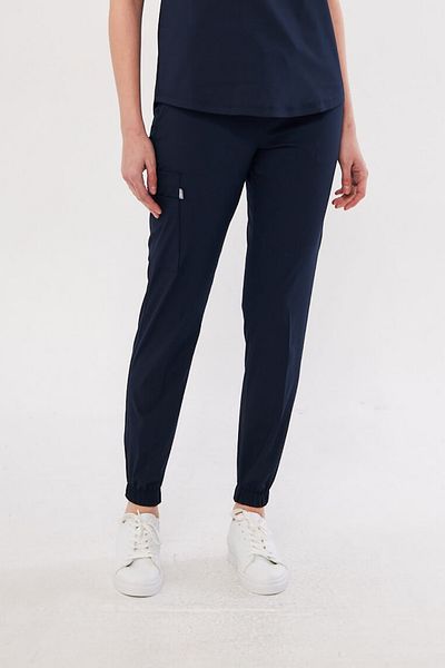 Class Üniforma Navy Blue Nova Scrub - Flexible Lycra Women's Pants, Nurse and Doctor Jersey
